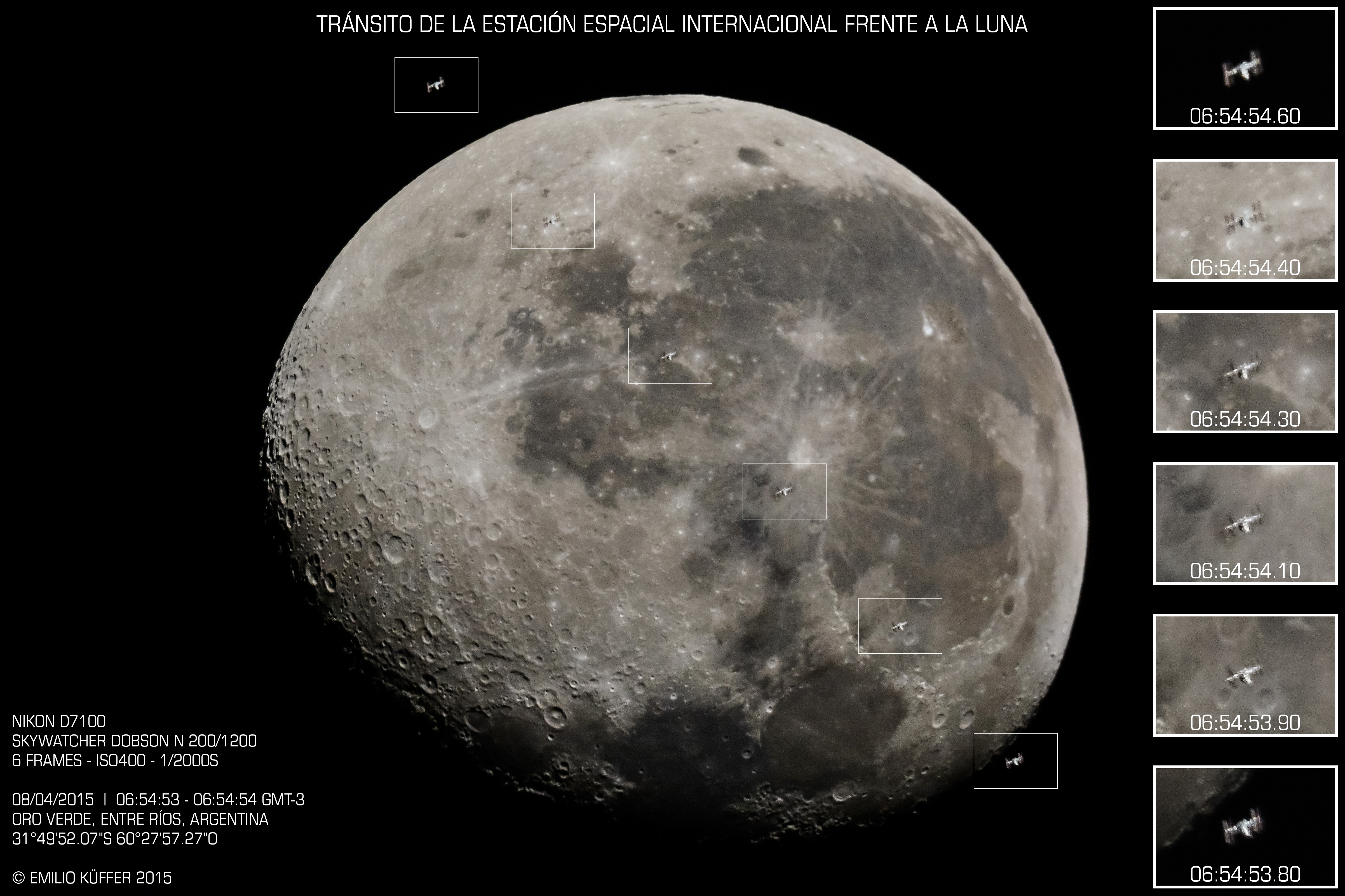 (Español) Estación Espacial Internacional transitando la Luna